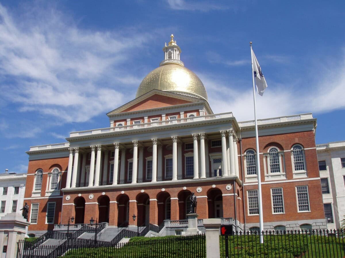 massachusetts state house boston massachusetts oblique frontal view